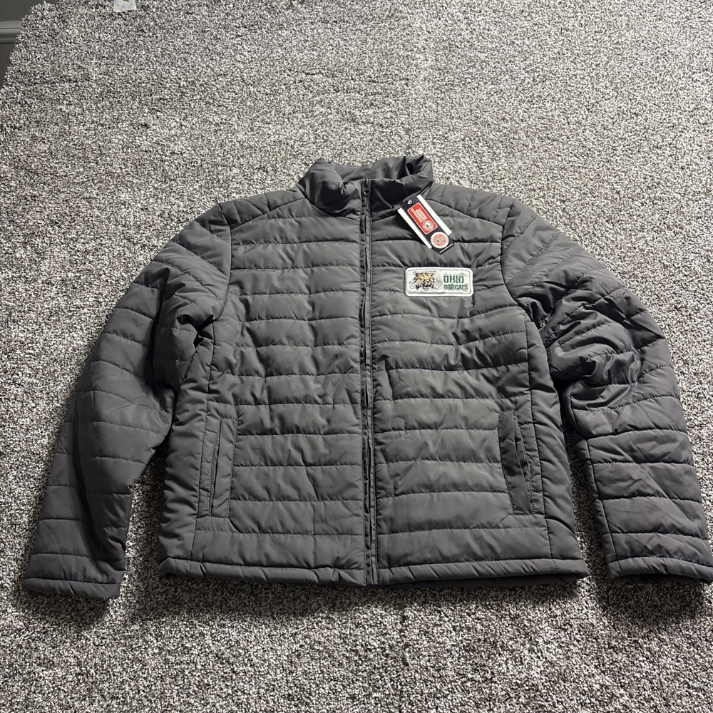 NEW Crable Sportswear Ohio Bobcats University College Full Zip Puffer Jacket L
